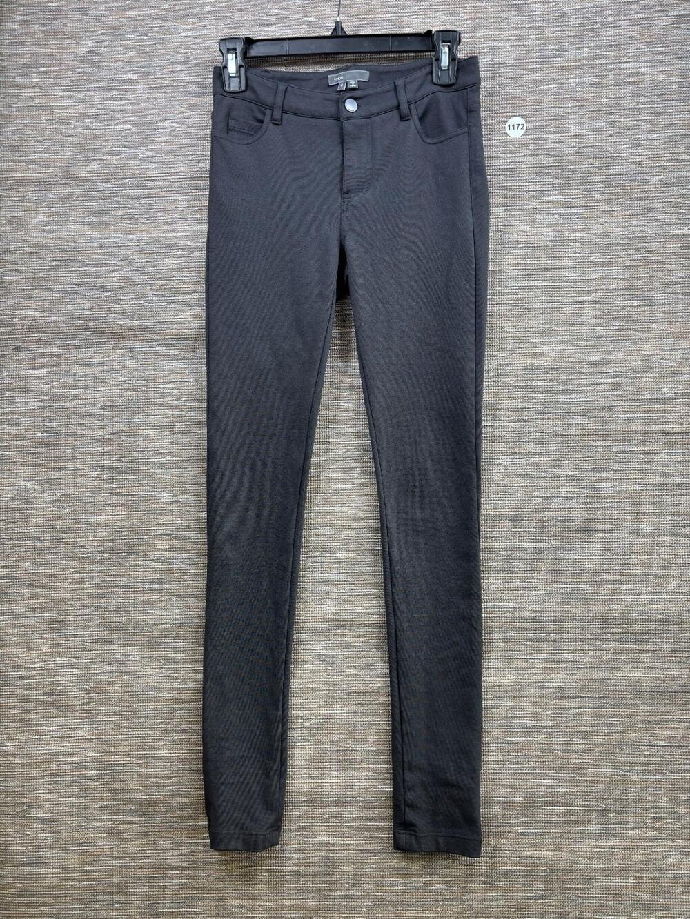Vince Ponte Skinny Pants Womens Sz 0 Black Gray Slim Fit Stretch Casual Career